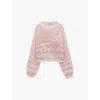 Loewe Embroidered Mohair Blend Sweater In White/pink