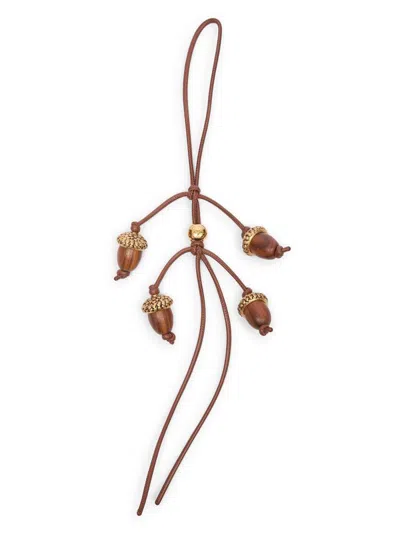 Loewe Women's Wooden Acorn Charm In Brown