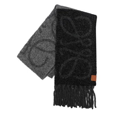 Loewe Women Wool And Alpaca Anagram Scarf In Gray