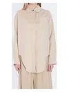 Loewe Leather-trimmed Wool And Cashmere Overshirt In Beige