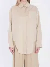 Loewe Leather-trimmed Wool And Cashmere Overshirt In Cream