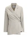 Loewe Beige Melange Wool Wrap Jacket In Neutral