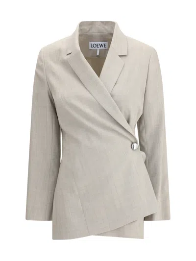 Loewe Women Wool Blazer In Neutral