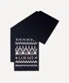 Loewe Womens Navy/multicolor Logo Intarsia Wool-blend Scarf In Blue