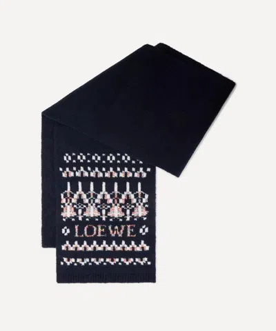 Loewe Women's Wool-blend Scarf In Black