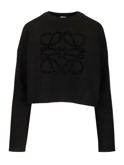 Loewe Women Wool Blend Sweater In Black