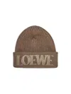 Loewe Blurred Logo Wool Beanie In Brown