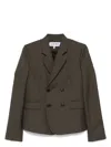 Loewe Wool Double Breasted Jacket In Brown