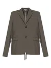 Loewe Women Wool Single-breasted Jacket In Gray