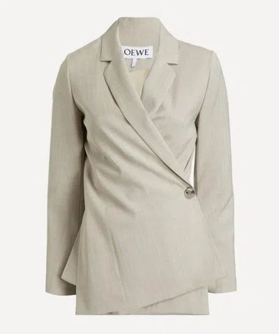 Loewe Women's Wool Wrap Jacket In Gray