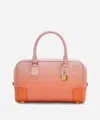 Loewe X Paula's Ibiza Amazona 23 Degrade Leather Cross-body Bag In Dark Coral Reef / Dahlia