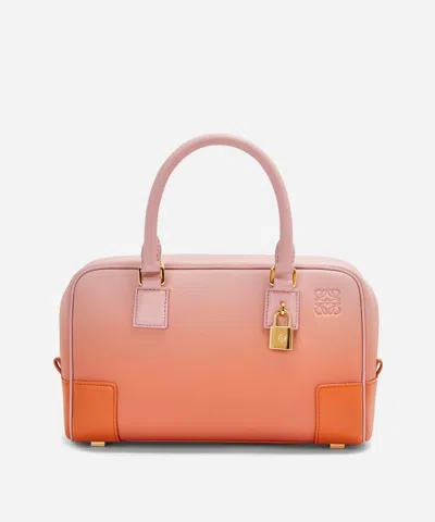 Loewe X Paula's Ibiza Amazona 23 Degrade Leather Cross-body Bag In Dark Coral Reef / Dahlia