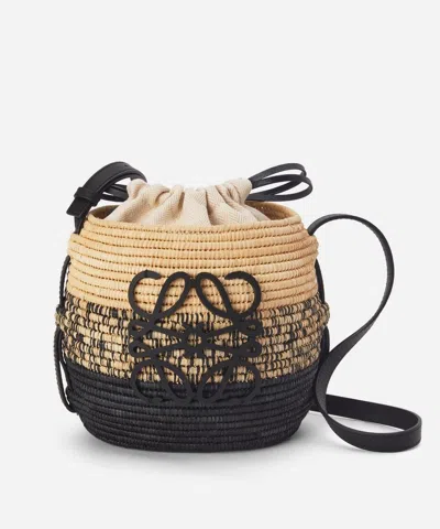 Loewe X Paula's Ibiza Beehive Degrade Basket Bag In Natural / Black