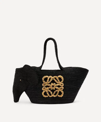 Loewe X Paula's Ibiza Elephant Basket Bag In Black