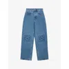 Loewe Womens Jeans Blue Anagram Baggy-fit Denim Jeans