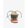 Loewe Small Anagram Raffia Bucket Bag In Brown