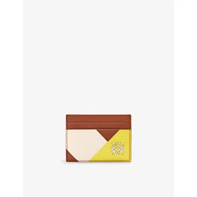 Loewe Womens Angram Graphic Leather Card Holder Multicolor Squirrel
