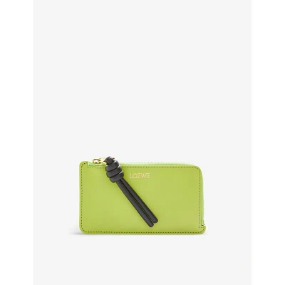 Loewe Womens Anise/black Knot Leather Card Holder