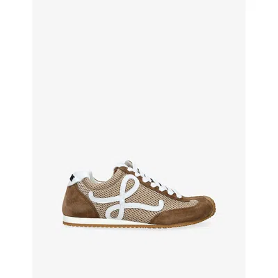 Loewe Womens Ballet Runner 2.0 Suede And Mesh Trainers Beige Comb Eur 36 / 3 Uk
