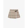 Loewe Womens  Checked Wrap-over Wool-cashmere Blend Mini Skirt In Multi
