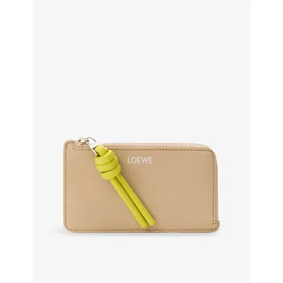 Loewe Womens Beige/lemon Knot Coin Leather Card Holder