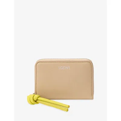 Loewe Womens Beige/lemon Knot Zipped Leather Coin Purse