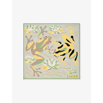 Loewe Double-sided Silk Scarf In Orange