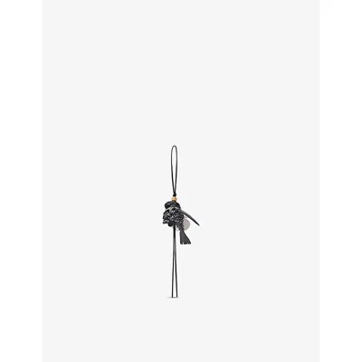 Loewe Womens Black/soft White Bird Leather Charm