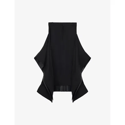 Loewe Womens  Abstract Symmetrical Woven Midi Skirt In Black