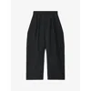 Loewe Womens Black Barrel-leg High-rise Wool-blend Trousers In Black