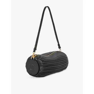 Loewe Womens Black Bracelet Pouch Leather Shoulder Bag