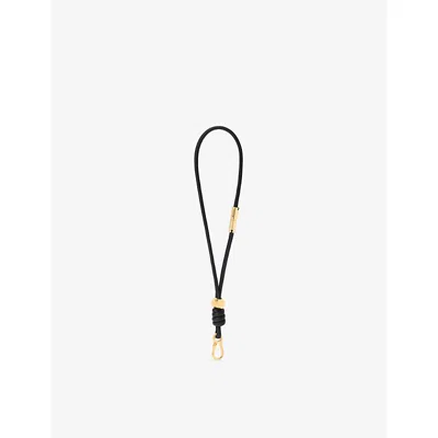 Loewe Womens Black Branded Leather Wristlet Strap