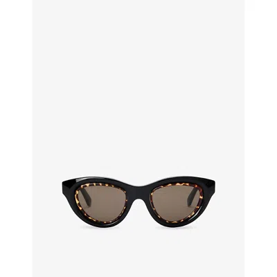 Loewe Womens  Cat Eye Mini Anagram Acetate Sunglasses In Black