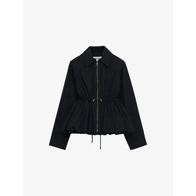 Loewe Womens Black Drawstring-waist Cotton-blend Jacket