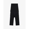 Loewe Womens Black Drop-crotch Woven Trousers In Black