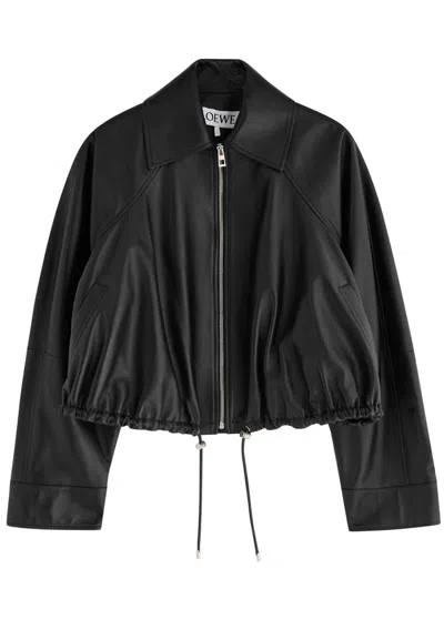 Loewe Womens Black Leather Jacket Uk12/m