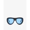 Loewe Womens Black  X Paula's Ibiza G314487x01 Aviator-frame Acetate Sunglasses In Black
