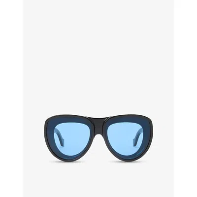 Loewe Womens Black  X Paula's Ibiza G314487x01 Aviator-frame Acetate Sunglasses