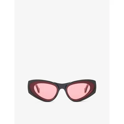 LOEWE WOMENS BLACK LOEWE X PAULA'S IBIZA G314FRLX011100 CAT-EYE ACETATE SUNGLASSES