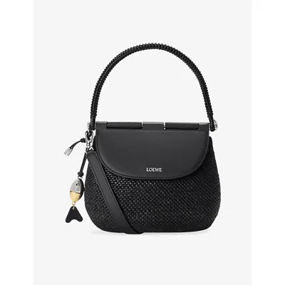 Loewe Womens Black  X Paula's Ibiza Pescador Medium Raffia Cross-body Bag