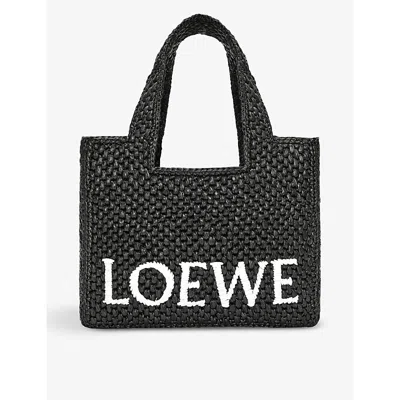 LOEWE WOMENS BLACK LOEWE X PAULA'S IBIZA SMALL RAFFIA TOTE BAG,67224891