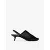 Loewe Petal Mesh Slingback Heel Sandals In Black