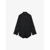 Loewe Womens Black Relaxed-fit Long-sleeve Wool-blend Shirt In Black