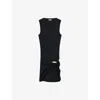 Loewe Womens Black Ruched Stretch-cotton Tank Top Xs In Black