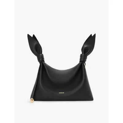 Loewe Womens  Scarf Mini Leather Clutch Bag In Black