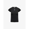 Loewe Womens Black Slim-fit Logo Cotton-blend T-shirt