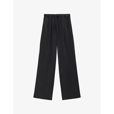 Loewe Womens  Straight-leg Drawstring-waist Satin Trouser In Black
