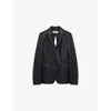 Loewe Leather Blazer With Notch Lapel And Tie Detail In Black