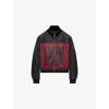Loewe Leather Cropped Jacket In Multi