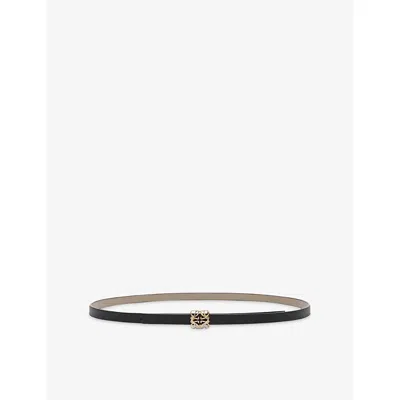 Loewe Womens Black/clay Anagram Reversible Leather Belt In Transparent